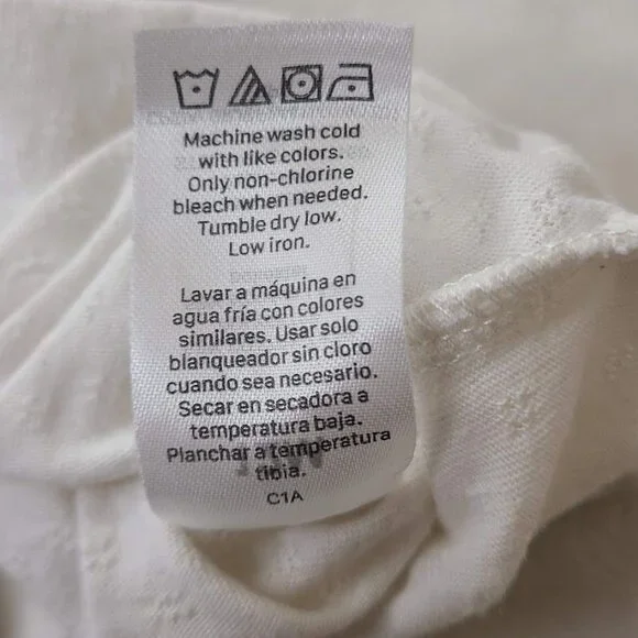 Garanimals Baby Girl White Short Sleeve One Piece Bodysuit Ruffle Collar 12M - Picture 8 of 10